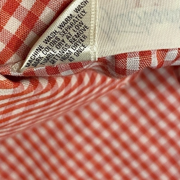 Vintage 70s Western Prairie Button Down Red White Checkerboard Gingham Plaid Top - Picture 4 of 7
